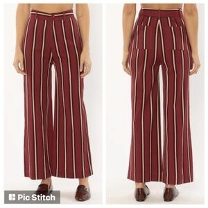 Amuse Society Burgundy Striped Pants